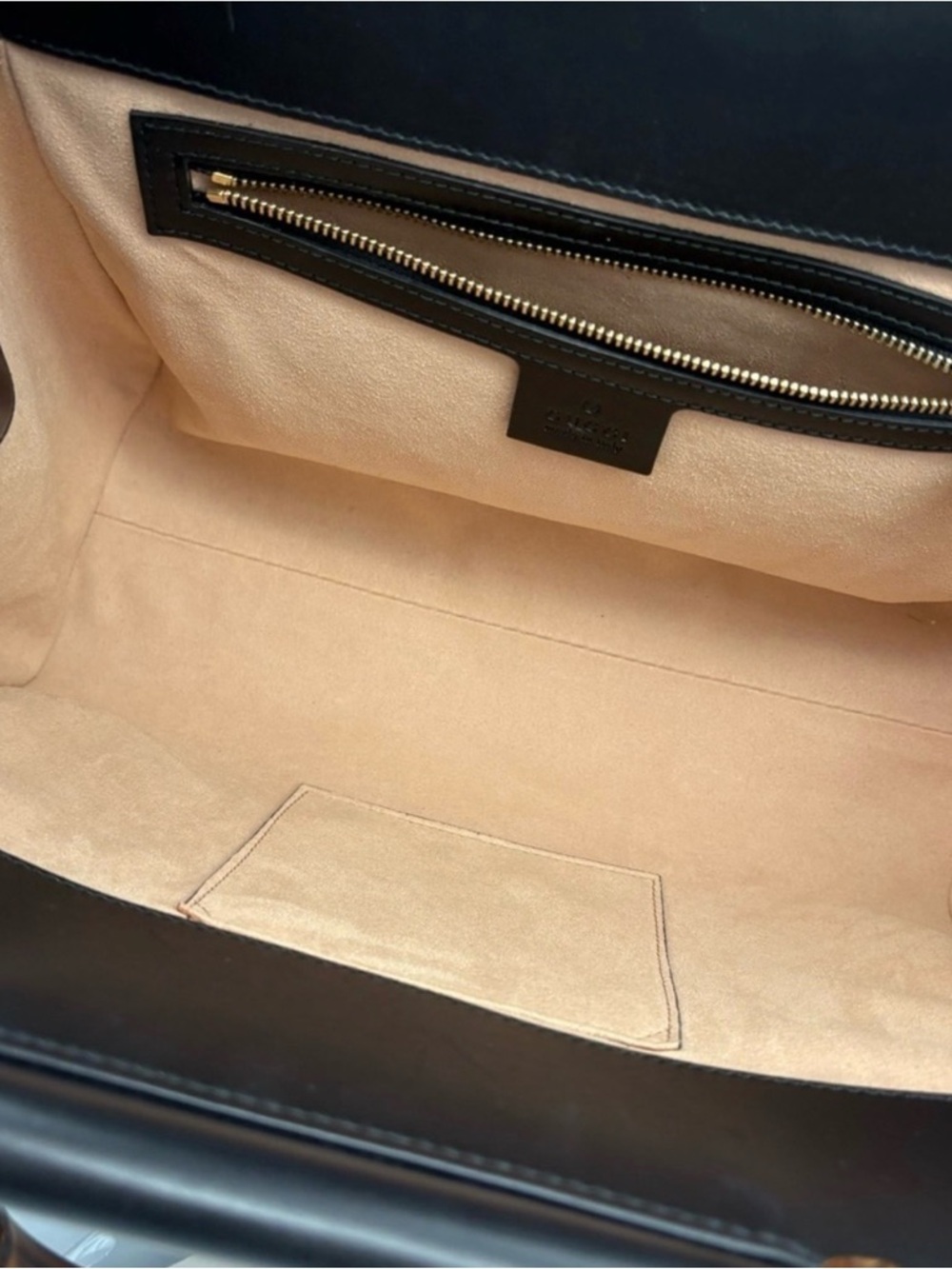 Gucci Black Leather Satchel with Bamboo Top Handles - Picture 8 of 12